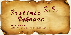 Krstimir Vukovac vizit kartica
